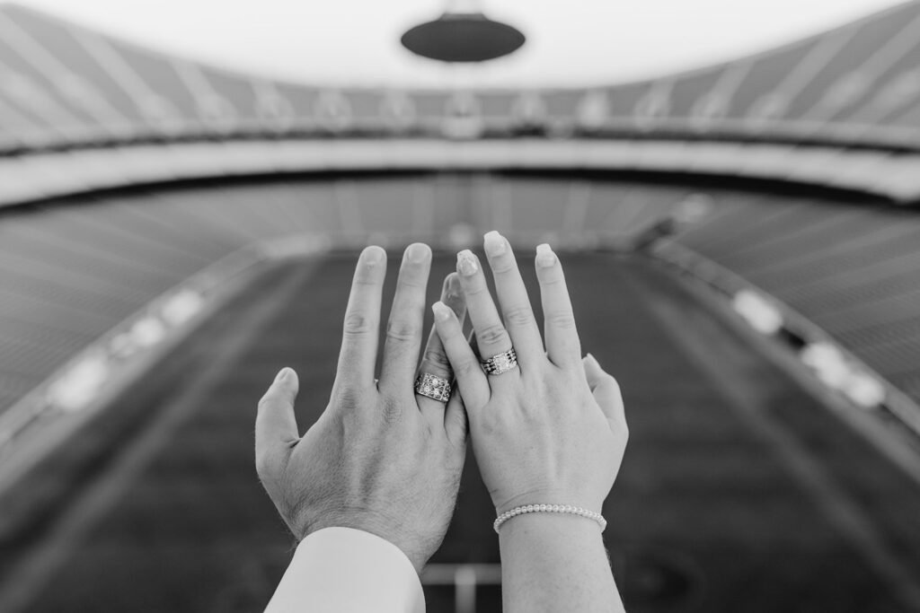 wedding ring photo at arrowhead stadium
