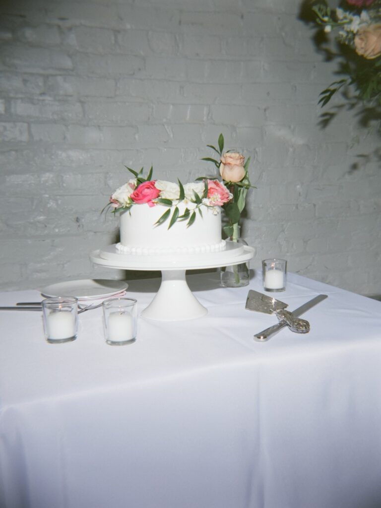 film photography wedding cake