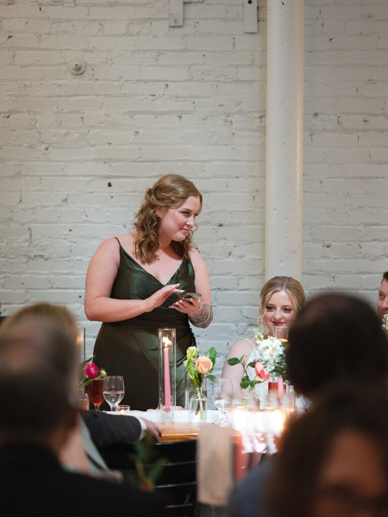 maid of honor toast at Kansas City brunch wedding