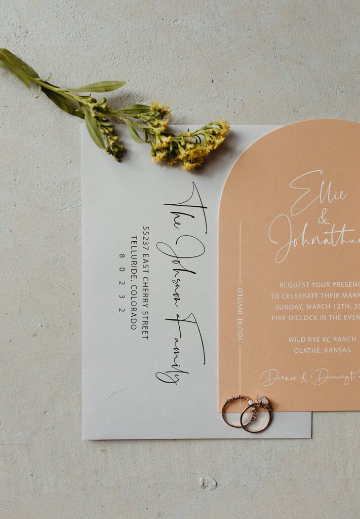 minimal boho wedding invitation suite