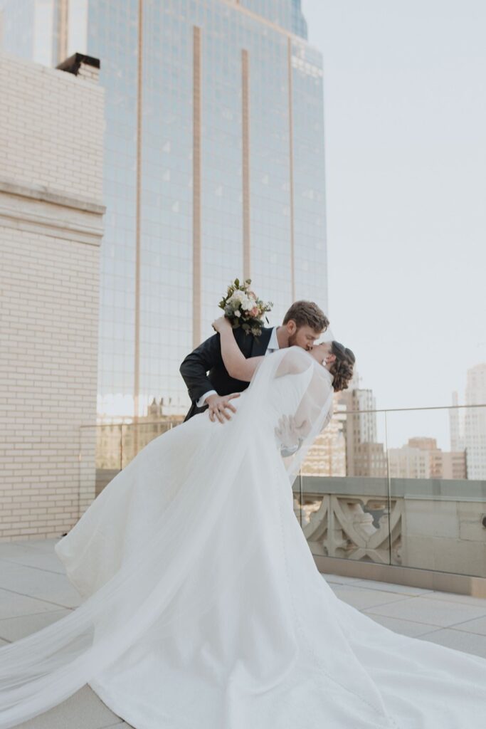 newlywed photos at Hotel Kansas City