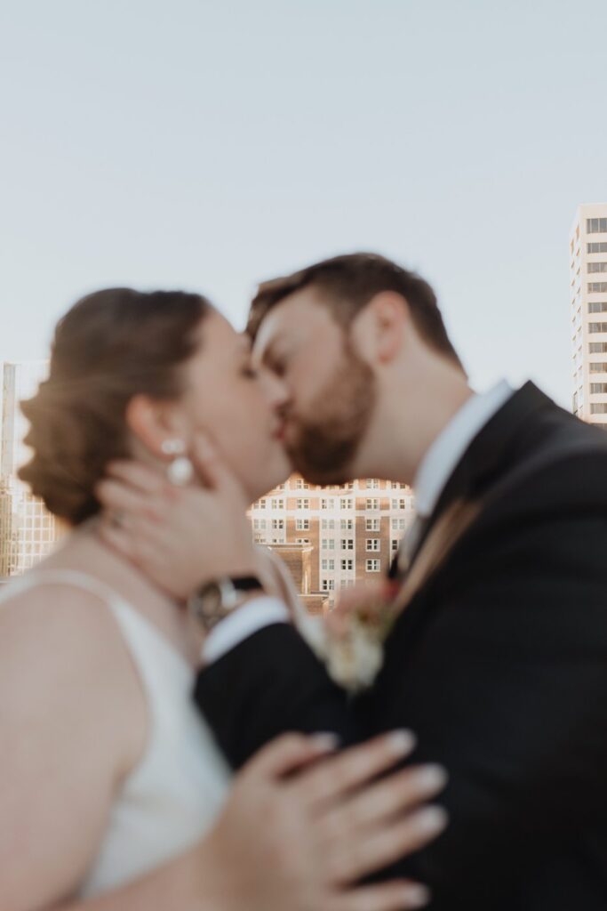great view of the city during Hotel Kansas City wedding photos