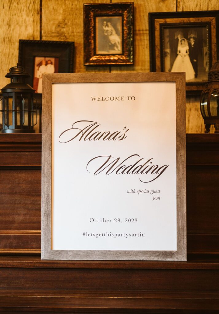 Messner Bee Farm wedding welcome sign
