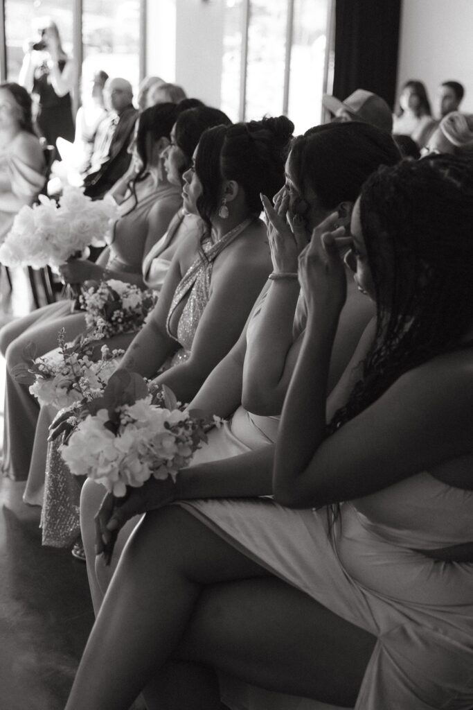 bridesmaids at The Maverick wedding ceremony