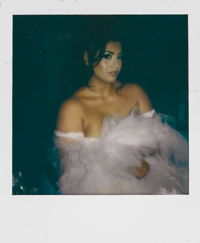 bridal portrait polaroid at The Maverick