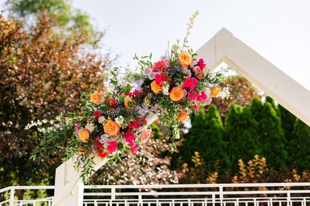 outdoor wedding ceremony at pavilion event space