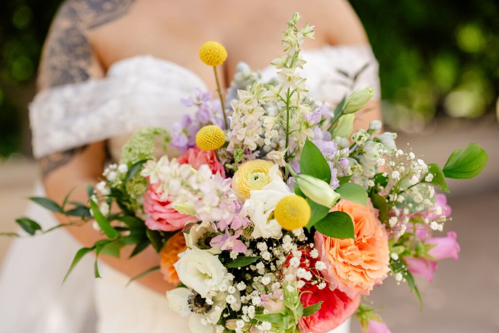 colorful bridal bouquet