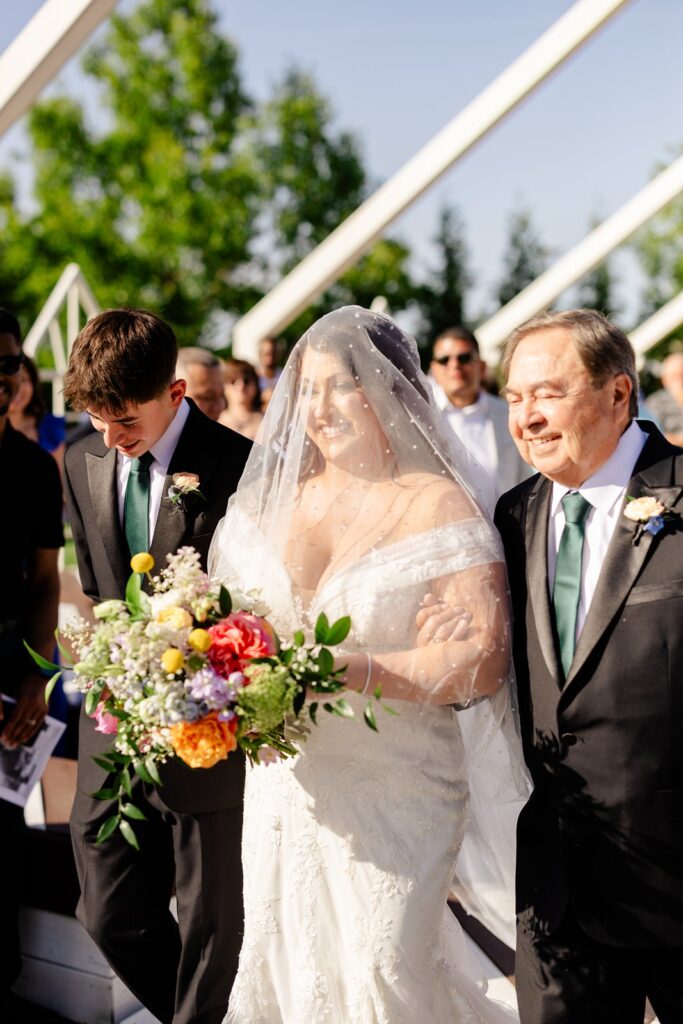 outdoor wedding ceremony at pavilion event space