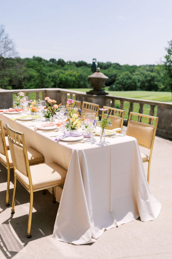 outdoor wedding reception at Oakwood Country Club