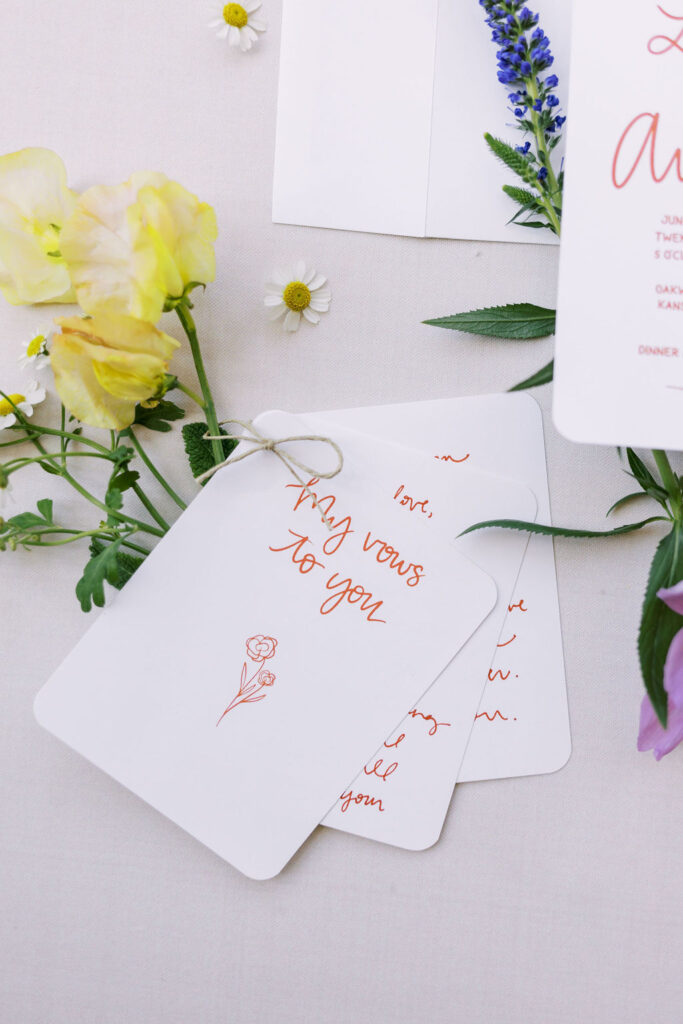 colorful, summery wedding invitation suite