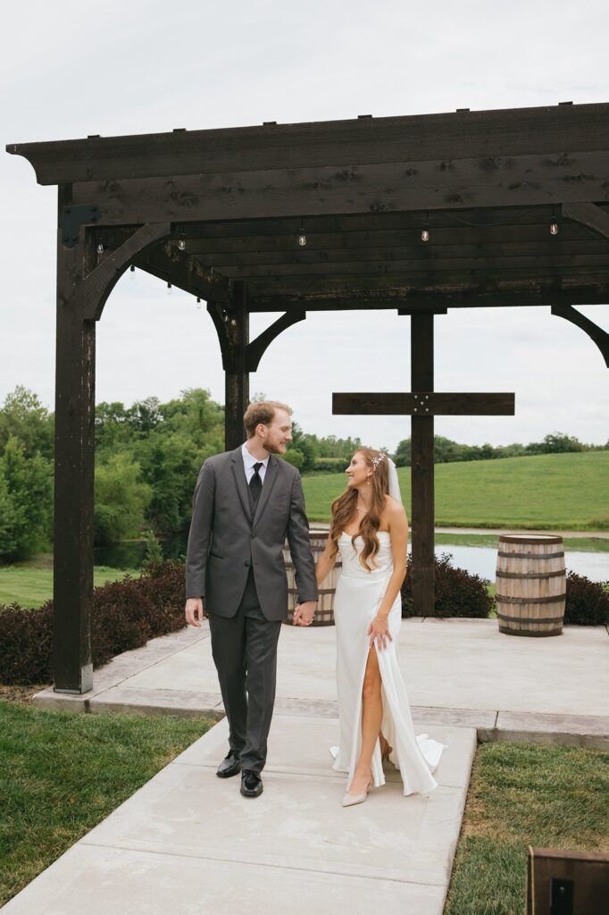 bride and groom at The Bell of Camden Point