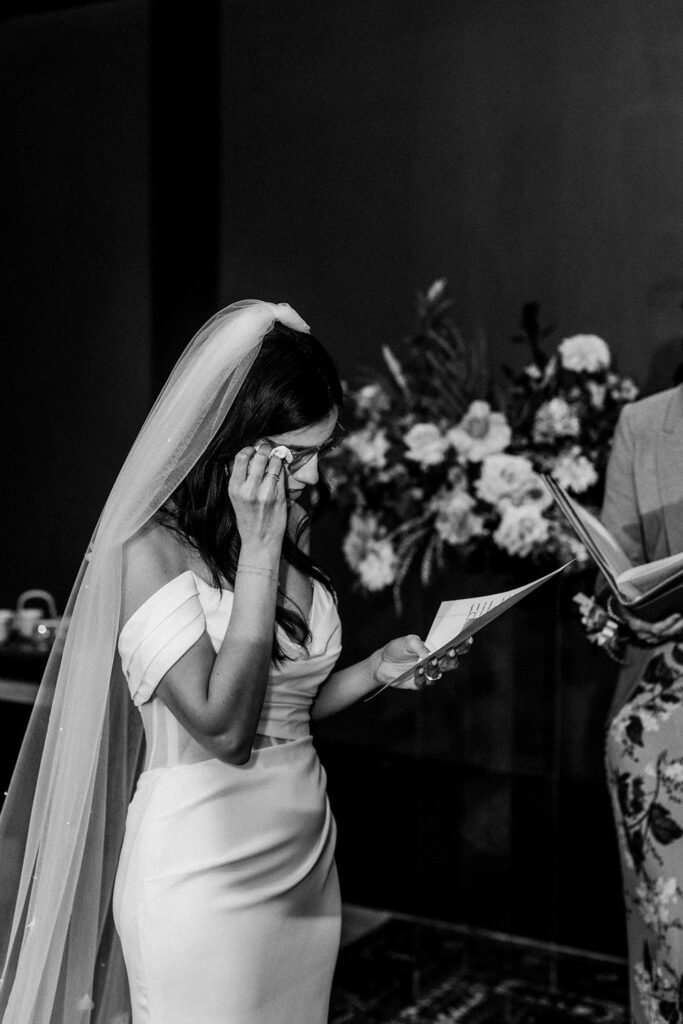 wedding ceremony at Crossroads Hotel, atrium