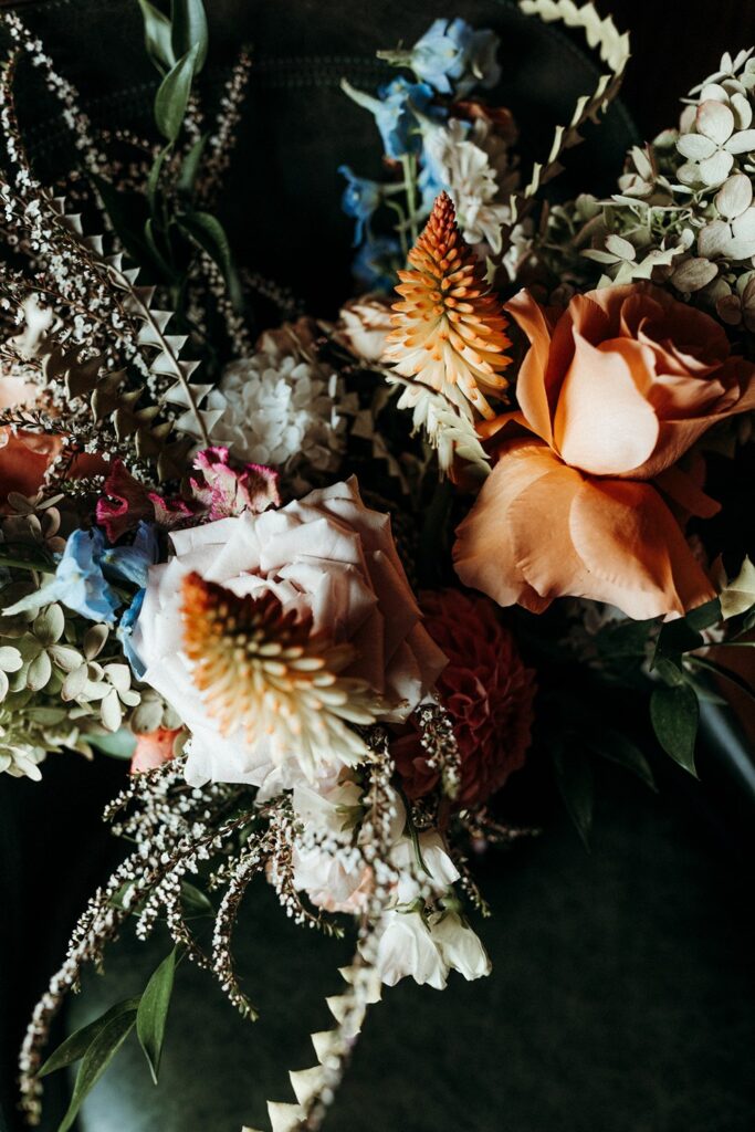 whimsical, moody bridal bouquet