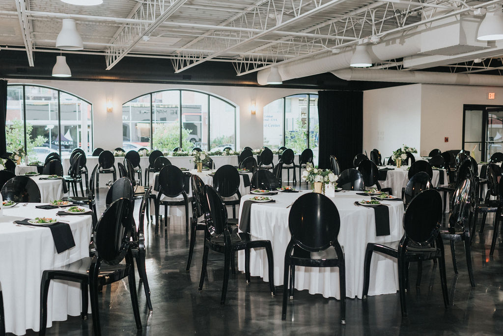 modern Kansas City wedding reception at The Maverick