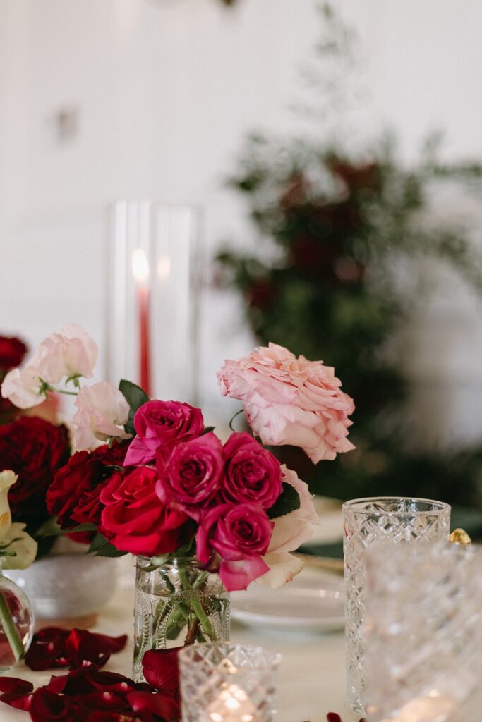 pink and red wedding flowers