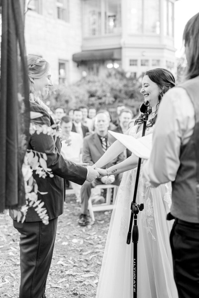 backyard wedding ceremony at The Simpson House