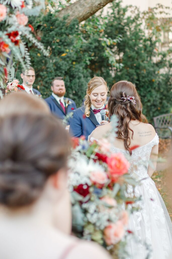 backyard wedding ceremony at The Simpson House