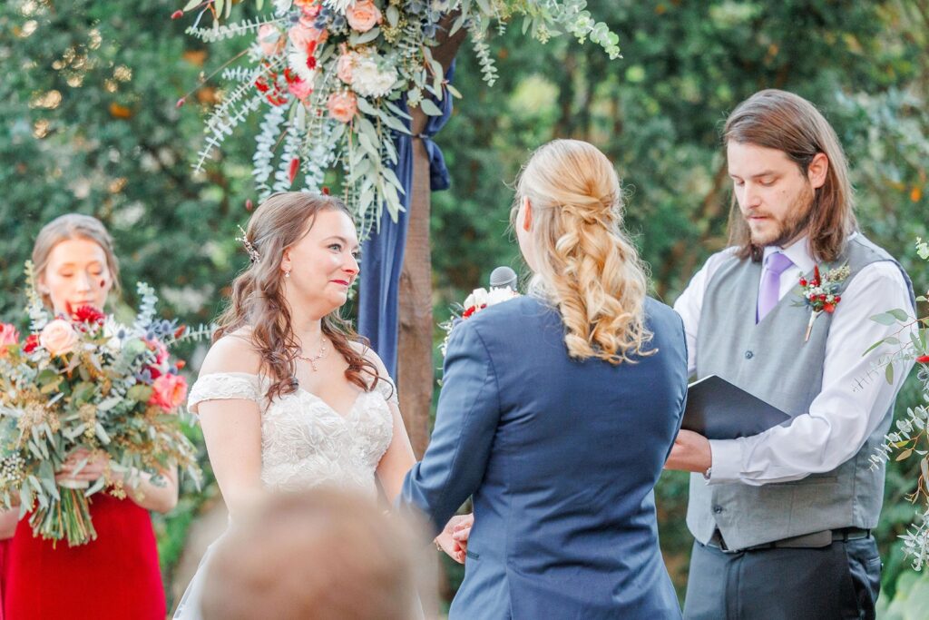 backyard wedding ceremony at The Simpson House