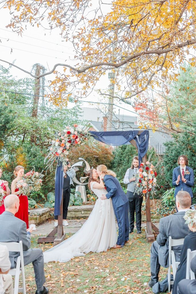 backyard wedding ceremony at The Simpson House