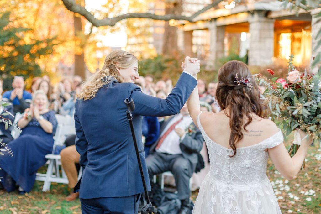 backyard wedding ceremony at The Simpson House