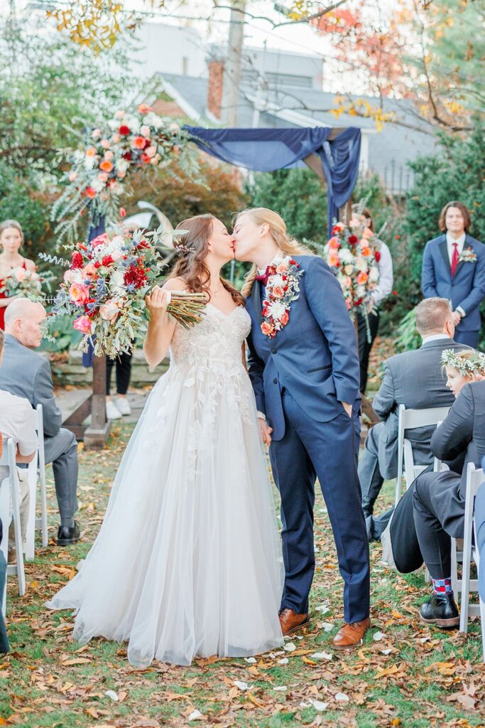 backyard wedding ceremony at The Simpson House