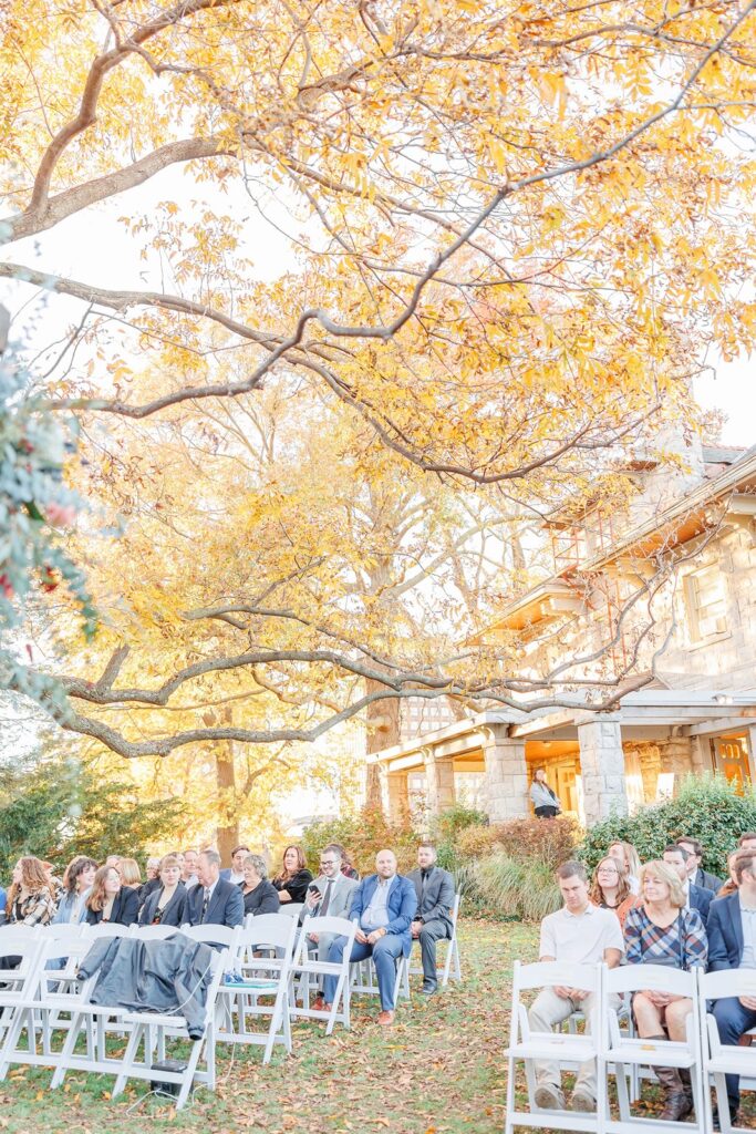 backyard wedding ceremony at The Simpson House