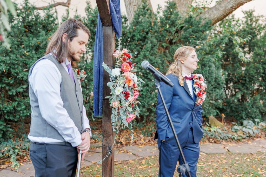 backyard wedding ceremony at The Simpson House