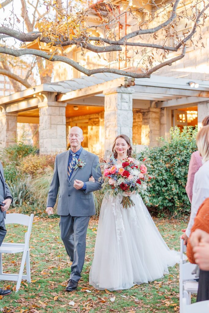 backyard wedding ceremony at The Simpson House