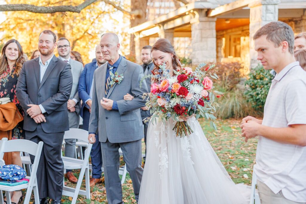 backyard wedding ceremony at The Simpson House