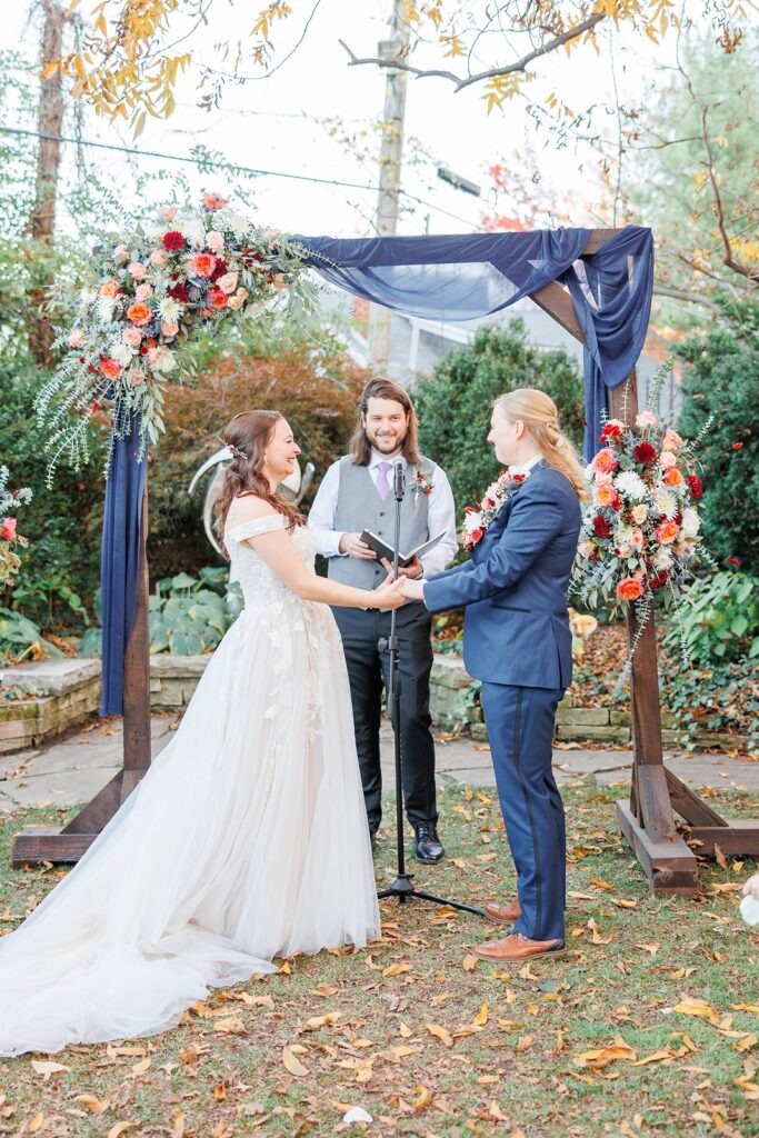 backyard wedding ceremony at The Simpson House