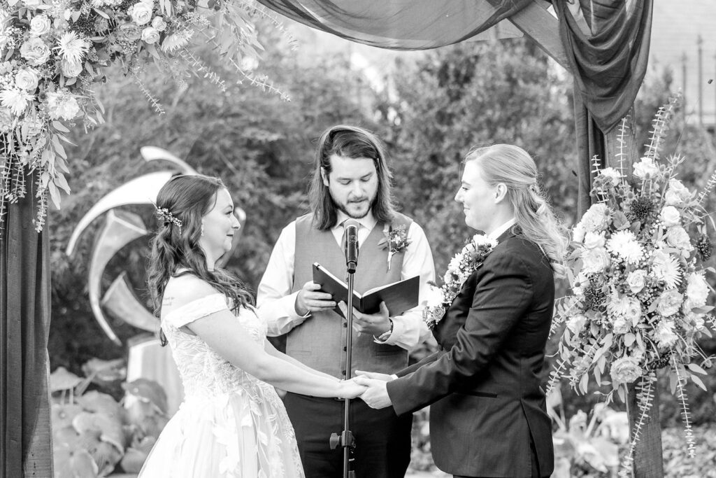 backyard wedding ceremony at The Simpson House