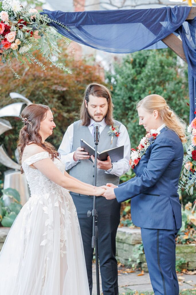 backyard wedding ceremony at The Simpson House