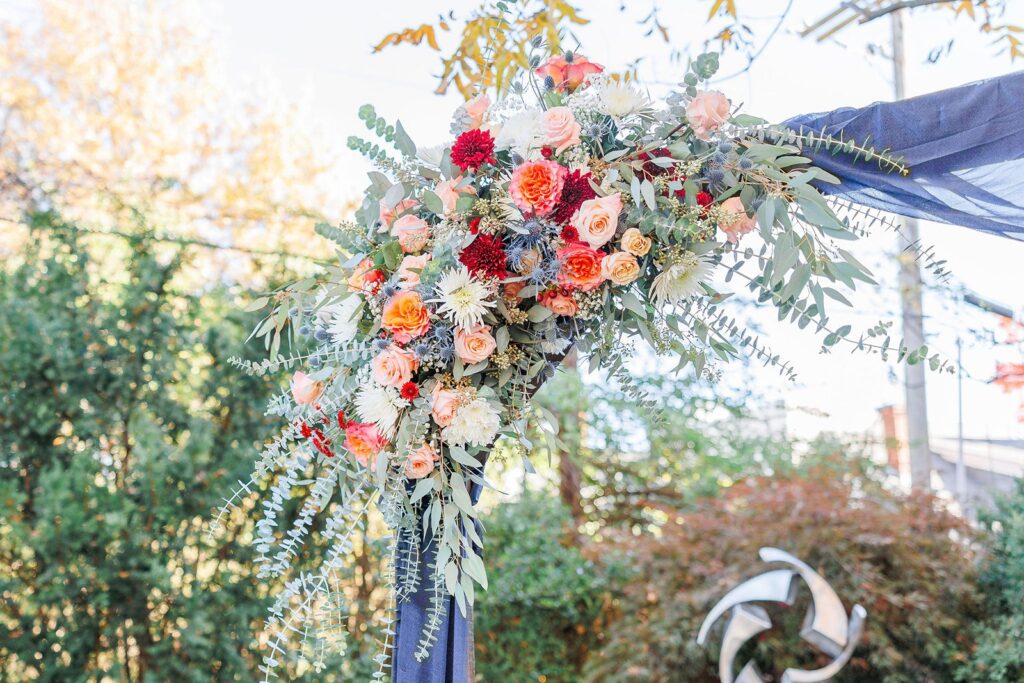 backyard wedding ceremony at The Simpson House