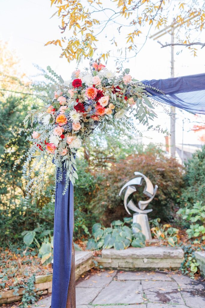 backyard wedding ceremony at The Simpson House