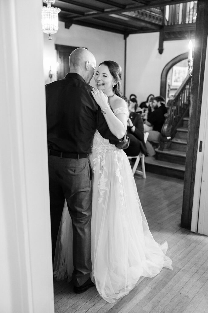 father/daughter dance at wedding reception at The Simpson House