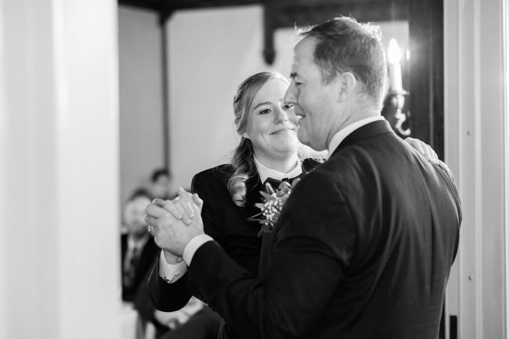 father/daughter dance at wedding reception at The Simpson House