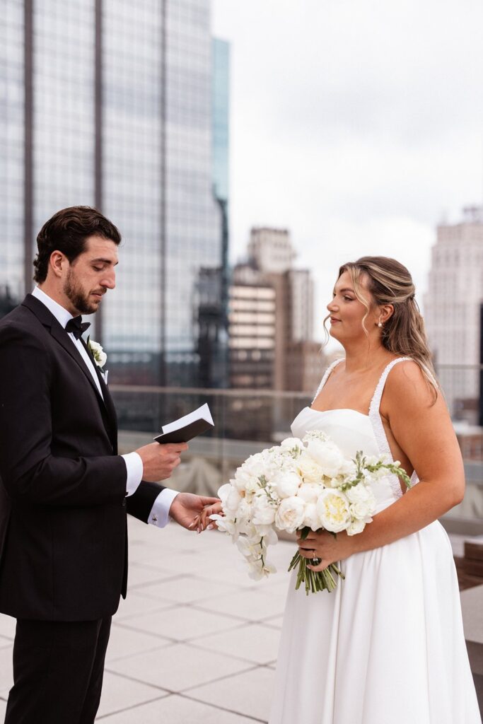 private vows on Hotel KC rooftop