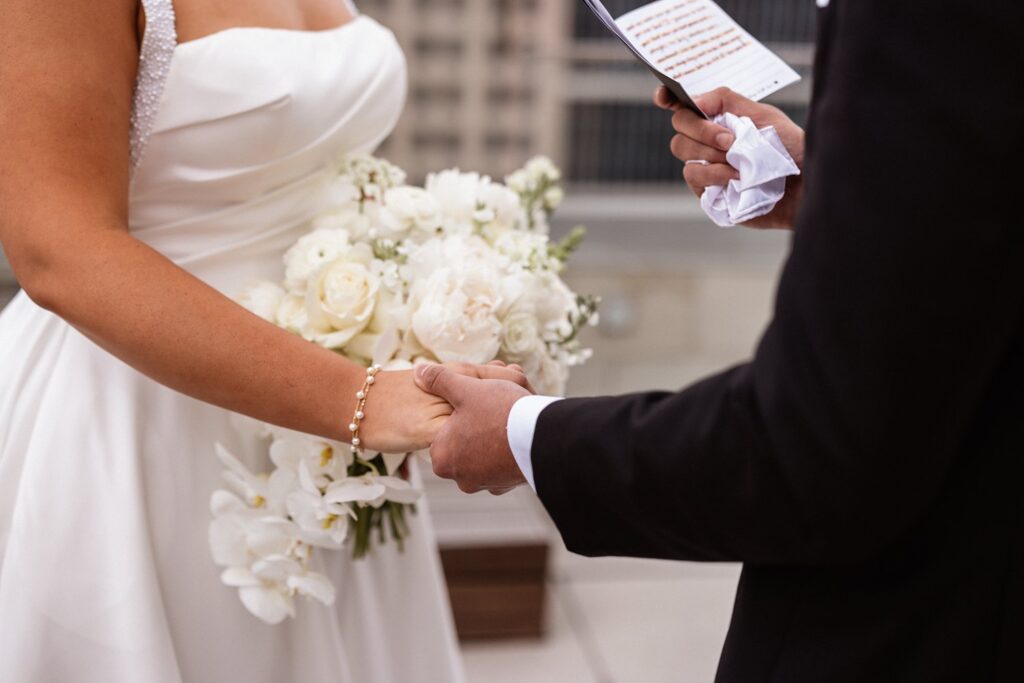 wedding portraits on Hotel KC rooftop