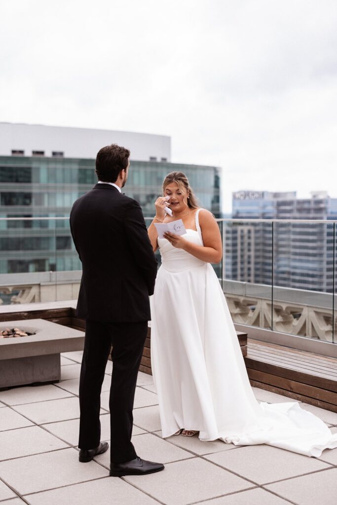 private vows on Hotel KC rooftop