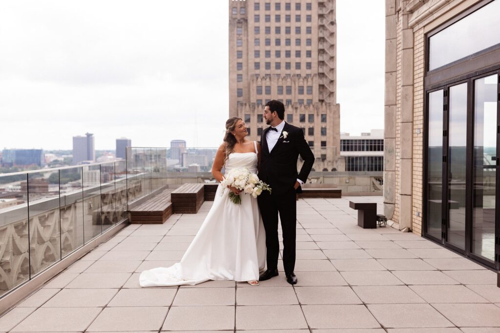 rooftop wedding portraits at Hotel KC 