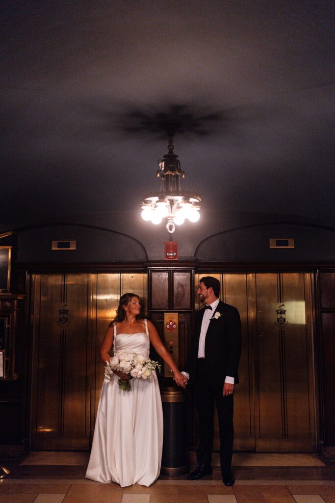 Hotel KC wedding elevator photos