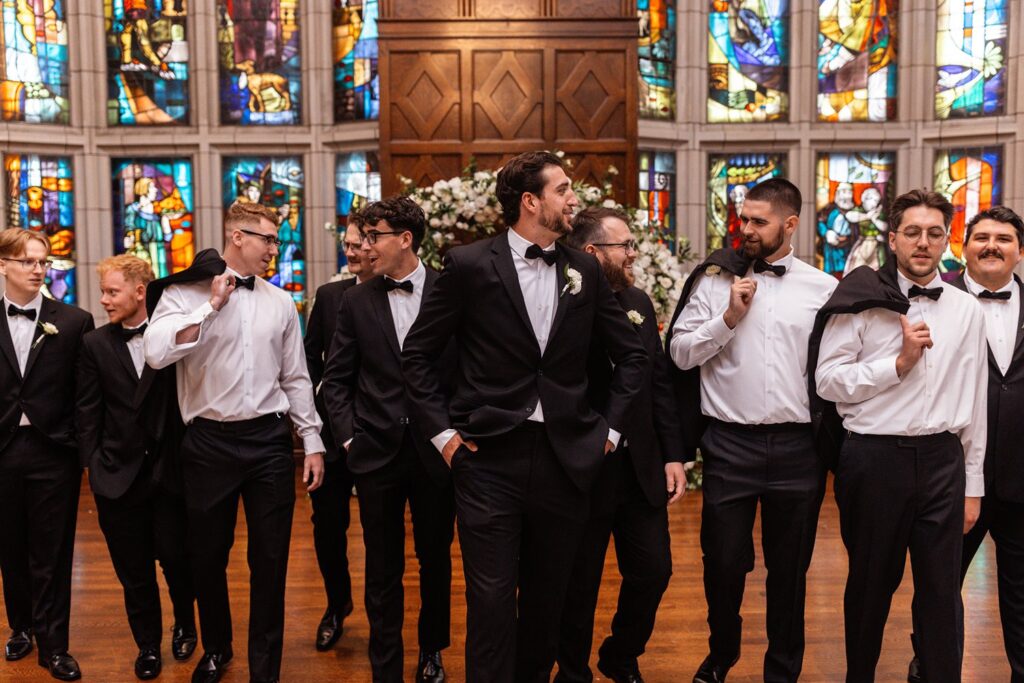 Tudor Ballroom wedding party photos- Hotel KC