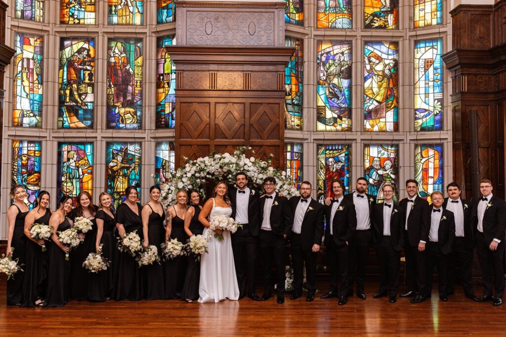 Tudor Ballroom wedding party photos- Hotel KC