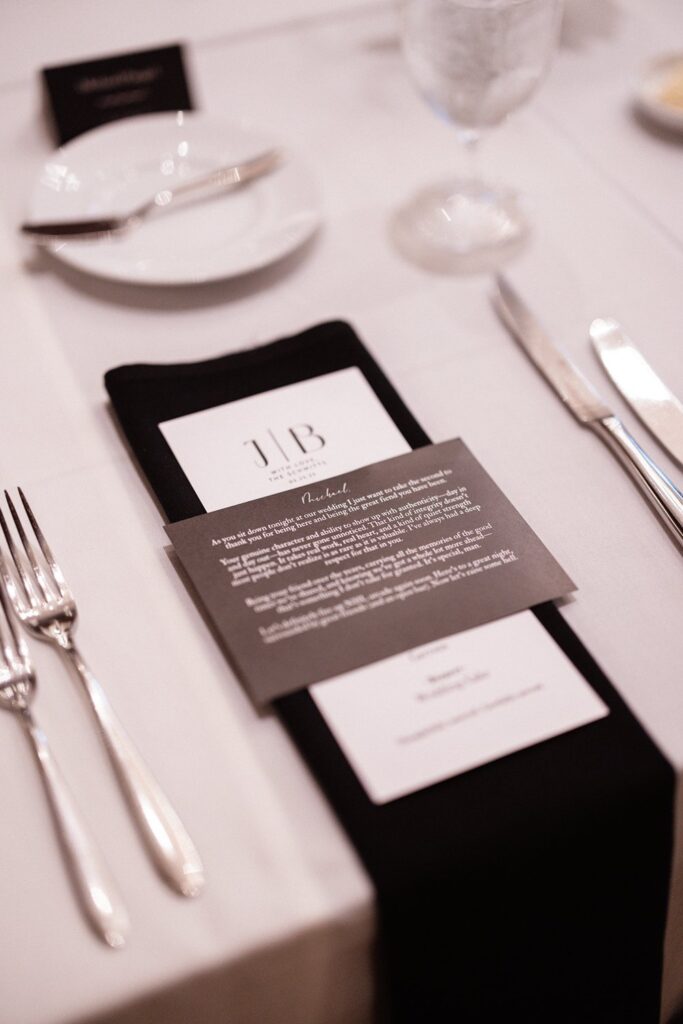 personalized guest notes at Hotel KC weding