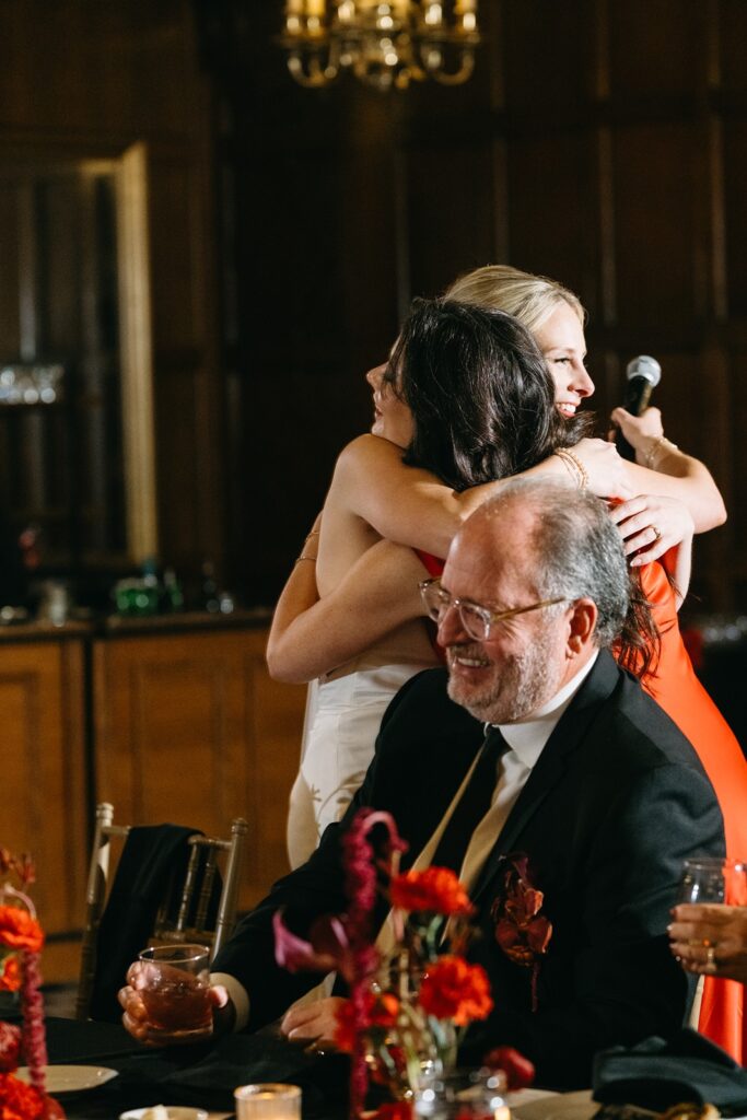 toasts and speeches in the Tudor Ballroom at Hotel Kansas City wedding