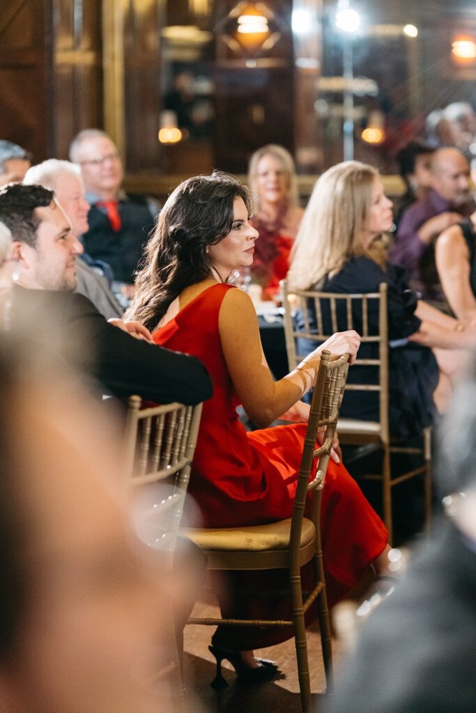 toasts and speeches in the Tudor Ballroom at Hotel Kansas City wedding
