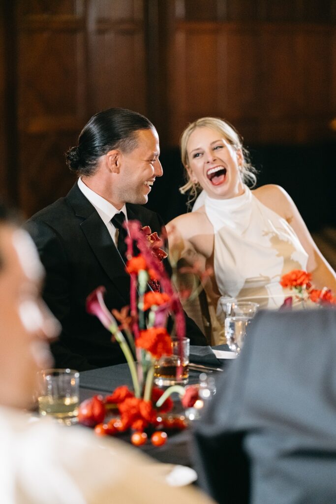 toasts and speeches in the Tudor Ballroom at Hotel Kansas City wedding