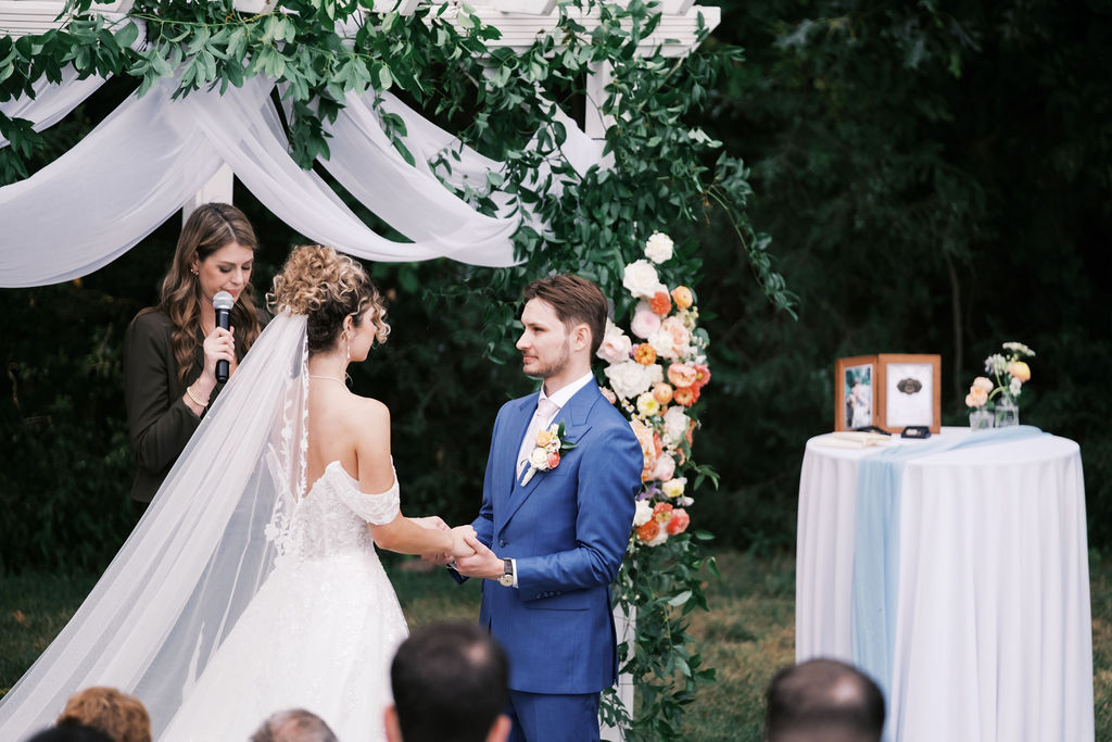 countryside chalet wedding ceremony