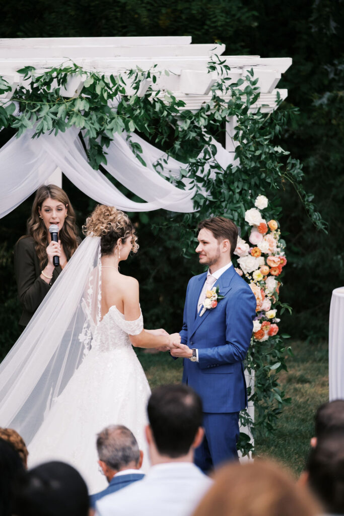 countryside chalet wedding ceremony