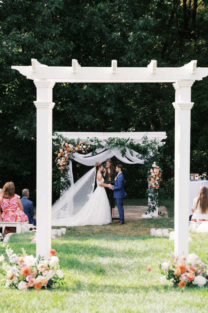 countryside chalet wedding ceremony